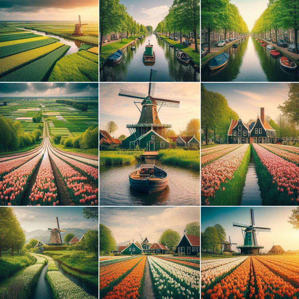 Nederlandse landschappen met molens
