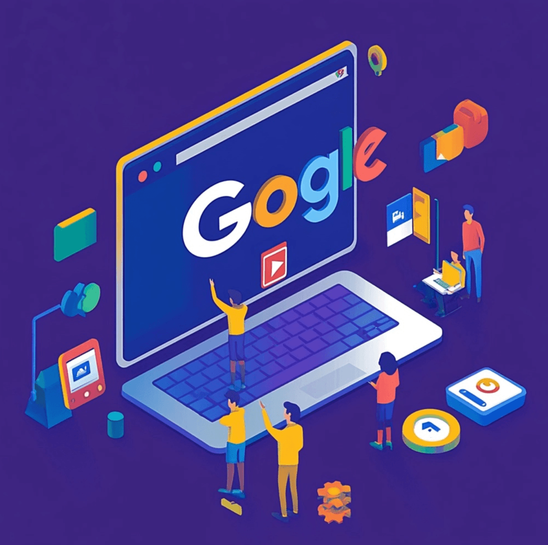google op een scherm met een paarse look en het gaat over sea