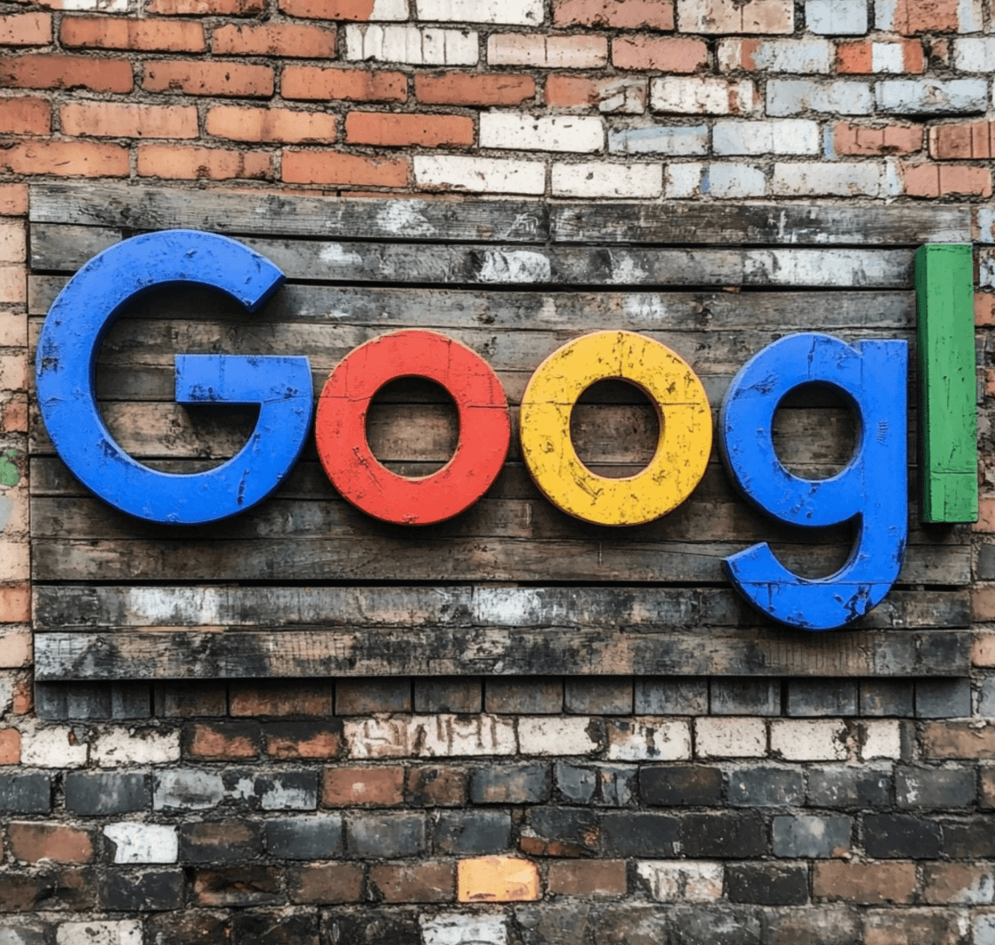 Google op een muur wat over backlinks gaat