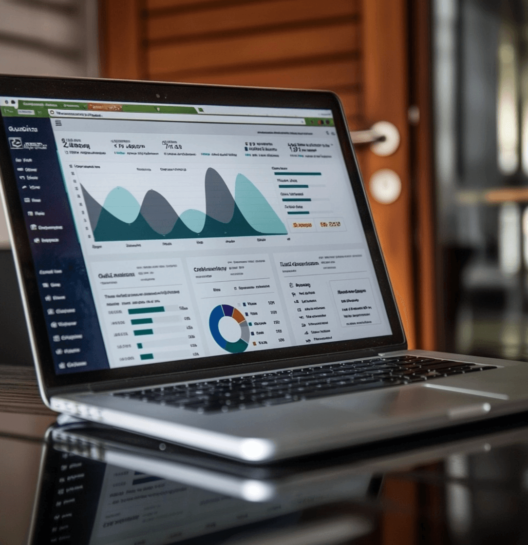 laptop met een grafiek er op zichtbaar