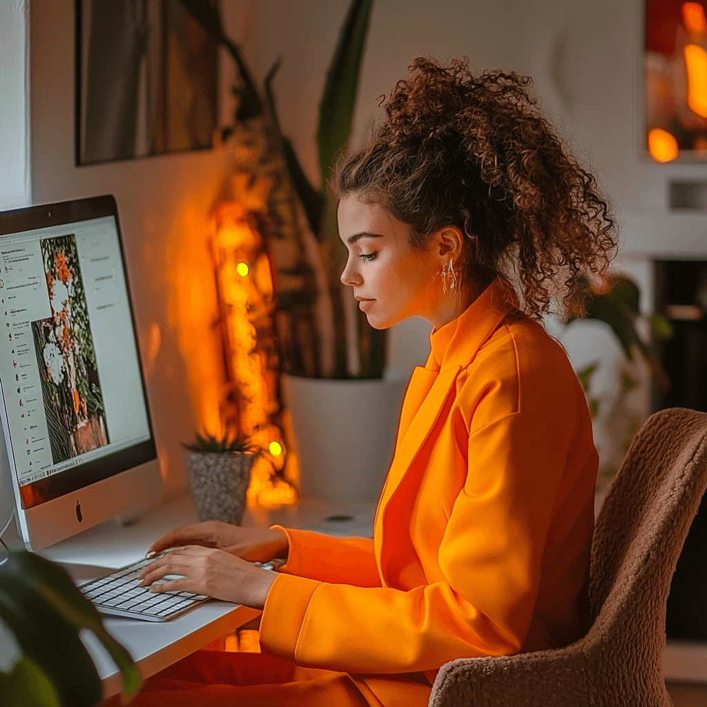 Iemand die op een computer aan het proberen is om hoger in Google te komen