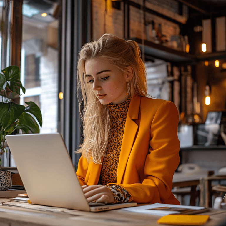 vrouw die werkt met ahrefs content explorer