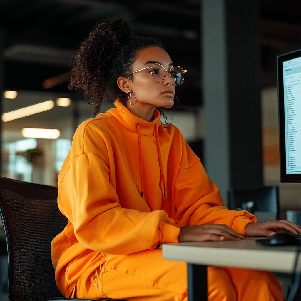 vrouw die werkt aan on page seo