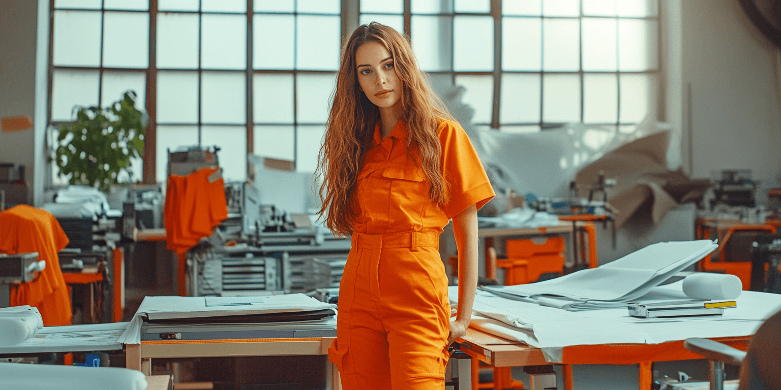 Vrouw die aan het werk is en naar de camera kijkt
