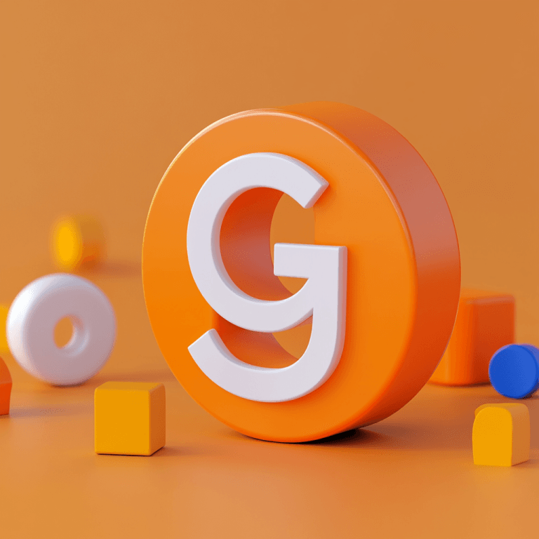 Google logo in het oranje met blokjes erachter over seo