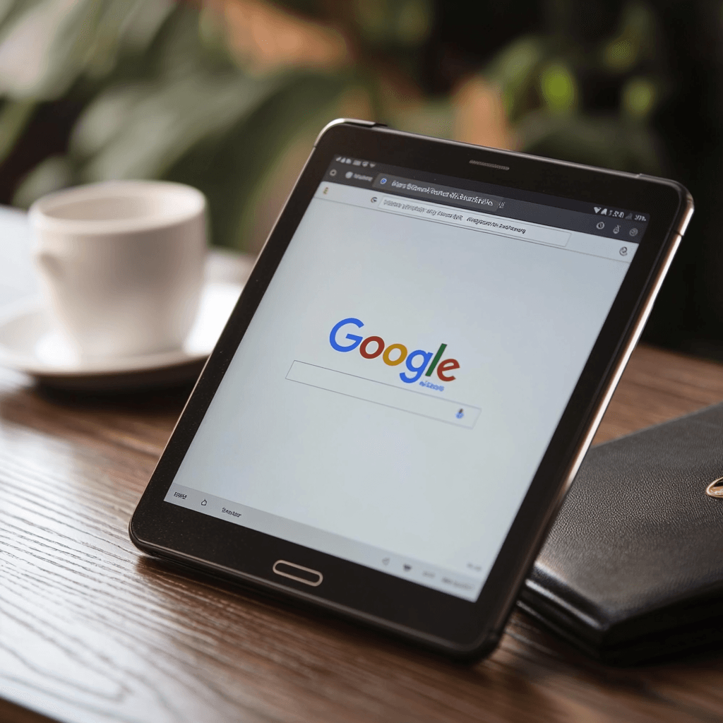 Google op een tablet