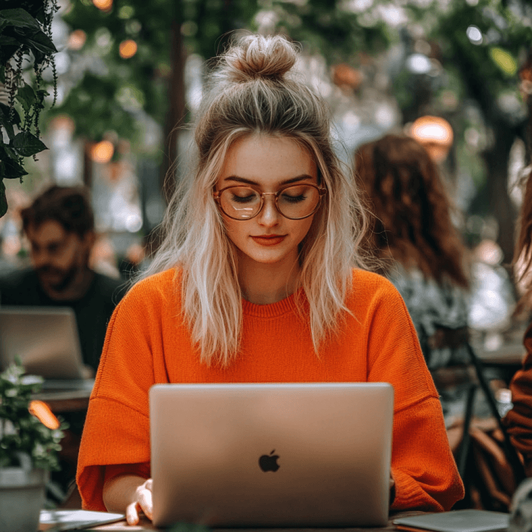 vrouw die werkt aan seo op een laptop met ahrefs