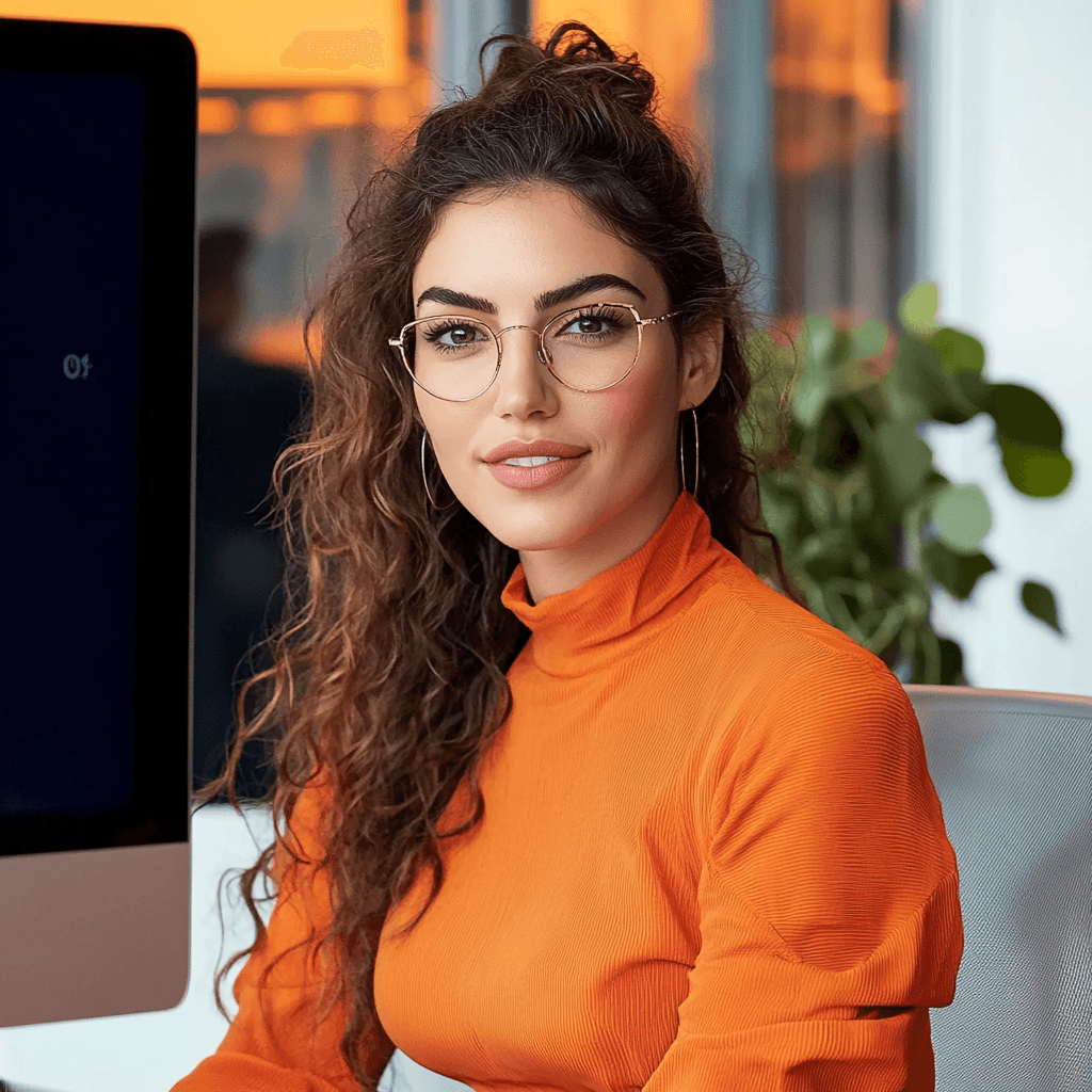vrouw die op kantoor zit en werkt aan backlinks