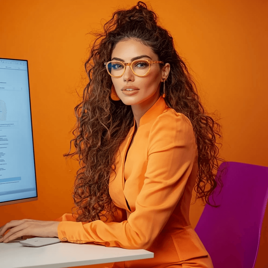 iemand die op de computer werkt aan zoekwoorden onderzoeken