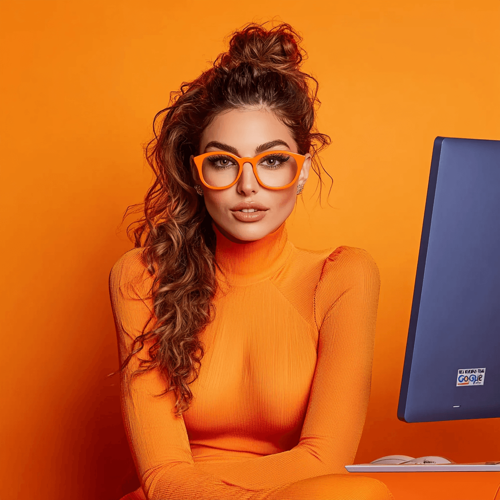 vrouw is aan het werken met de computer aan schema markup