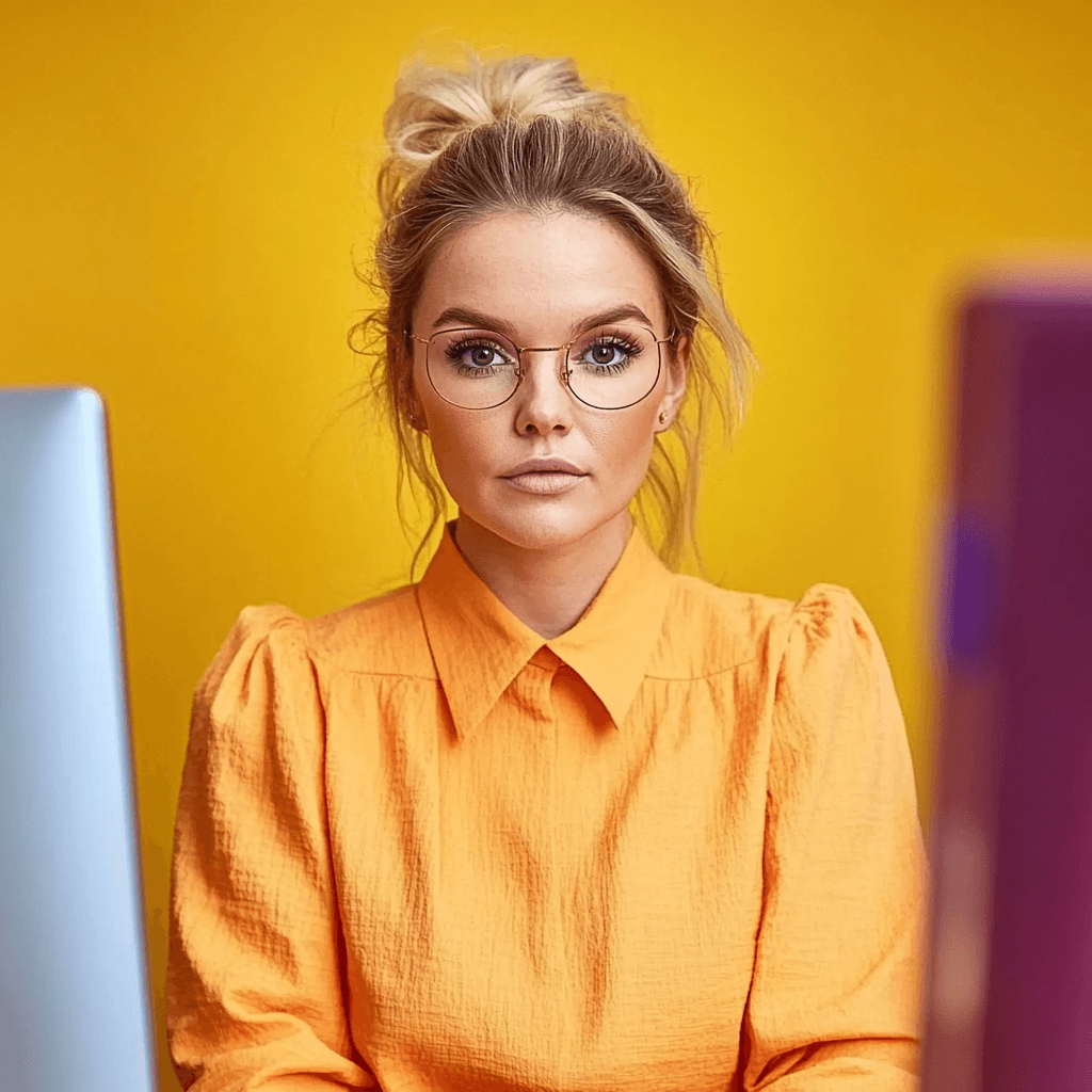 vrouw die achter de pc werkt