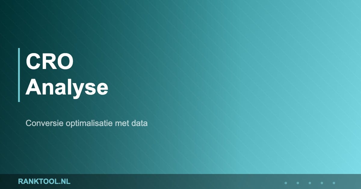 CRO Analyse - Ranktool.nl