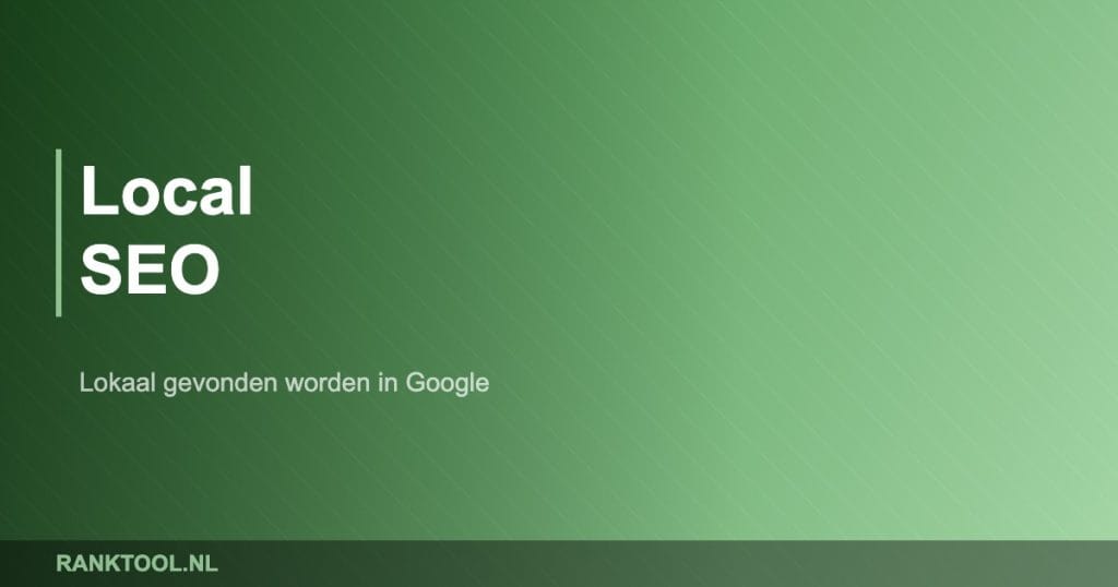 Local seo - Ranktool.nl